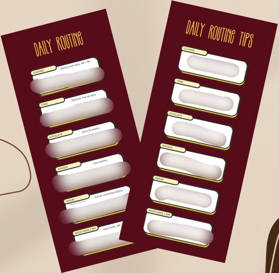 Daily routine card your bliss skin body care